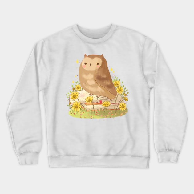 Owl and books Crewneck Sweatshirt by Mayarart